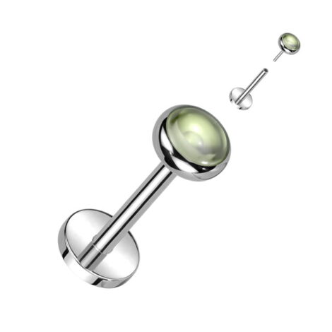 Titanium ASTM Threadless Labret with Stone Push-in Pin Top - Image 3
