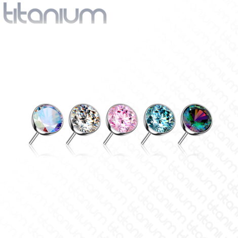 Implant Grade Titanium Threadless Push In Bezal Set CZ Ball Top - Image 3