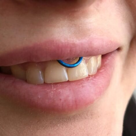 ASTM Titanium Hinged Ring with Front-Set Synthetic Opal Inlay - Image 6