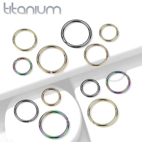 ASTM Implant Grade Titanium Seamless Hoop Ring PVD Plated
