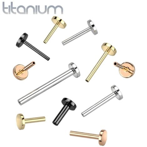 Implant Titanium Threadless Push in Labret Pins with 4mm Base