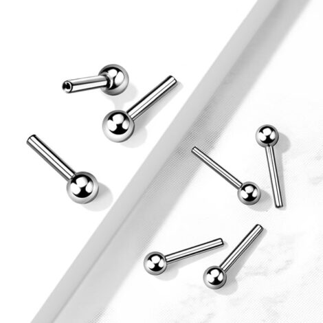 Implant Grade Titanium Threadless Push In Barbell with One Fixed Ball - Image 2