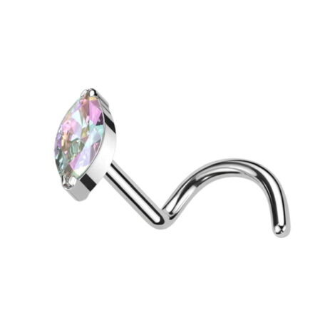 ASTM Implant Grade Titanium Marquise CZ Nose Screw - Image 5