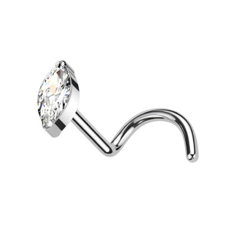 ASTM Implant Grade Titanium Marquise CZ Nose Screw - Image 6