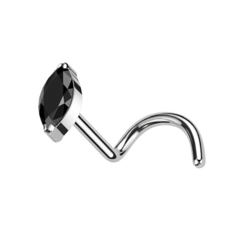 ASTM Implant Grade Titanium Marquise CZ Nose Screw - Image 4