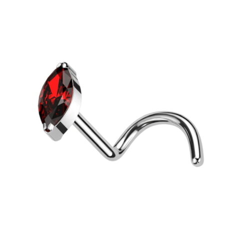 ASTM Implant Grade Titanium Marquise CZ Nose Screw - Image 2