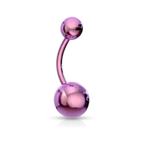 316L Surgical Steel Basic Navel Ring with IP Colours - Image 3