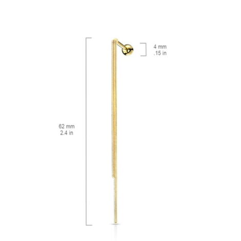 Barbell with Ball and Double Chain Dangles, Cartilage Tragus Earring - Image 5
