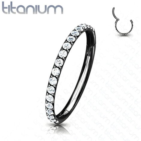 Titanium Hinged Segment Ring With Outward Facing Pave CNC Set CZ - Image 4