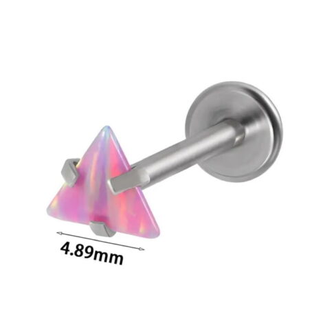 Ear Cartilage Labret Stud with Prong Opal Top/ Bonus Bar - Image 4