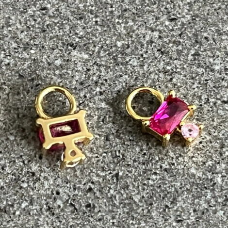 925 Sterling Silver, Gold CZ Charms for Cartilage Ring or Earring Pairs - Image 8