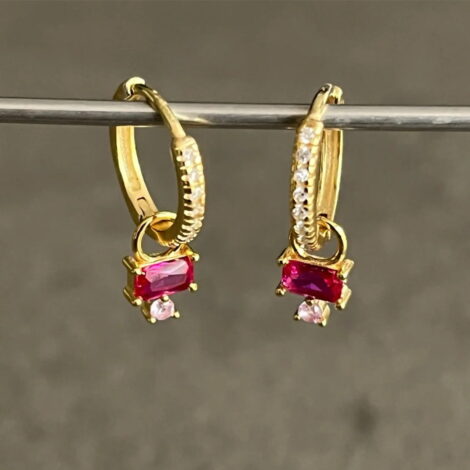 925 Sterling Silver, Gold CZ Charms for Cartilage Ring or Earring Pairs - Image 2