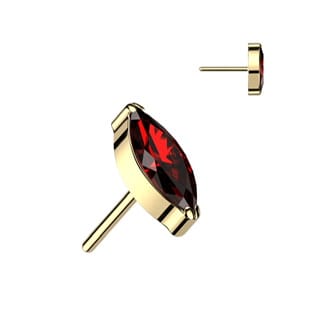 Implant Grade Titanium Threadless Push In Top with Marquise Opal/ CZ - Image 18