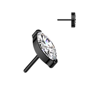 Implant Grade Titanium Threadless Push In Top with Marquise Opal/ CZ - Image 22