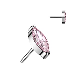 Implant Grade Titanium Threadless Push In Top with Marquise Opal/ CZ - Image 30