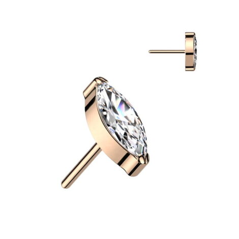Implant Grade Titanium Threadless Push In Top with Marquise Opal/ CZ - Image 16