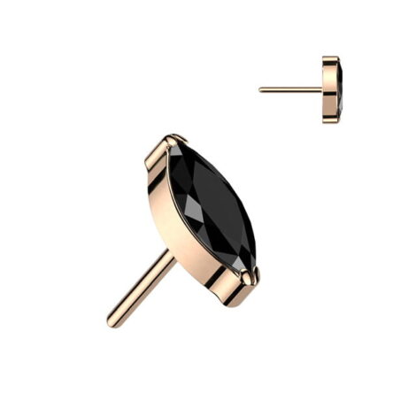 Implant Grade Titanium Threadless Push In Top with Marquise Opal/ CZ - Image 6