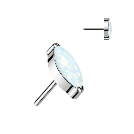 Implant Grade Titanium Threadless Push In Top with Marquise Opal/ CZ - Image 15