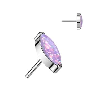 Implant Grade Titanium Threadless Push In Top with Marquise Opal/ CZ - Image 28