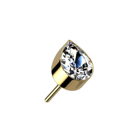 Implant Grade Titanium Threadless Push In Teardrop CZ Top - Image 3