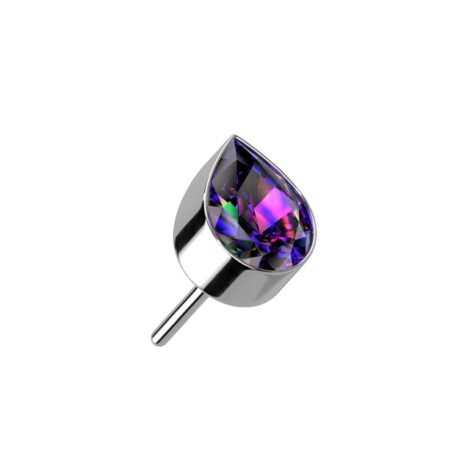 Implant Grade Titanium Threadless Push In Teardrop CZ Top - Image 2