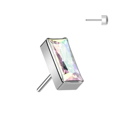 Implant Grade Titanium Threadless Push In Top with Rectangle CZ - Image 6