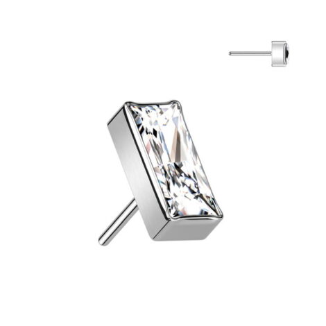 Implant Grade Titanium Threadless Push In Top with Rectangle CZ - Image 10
