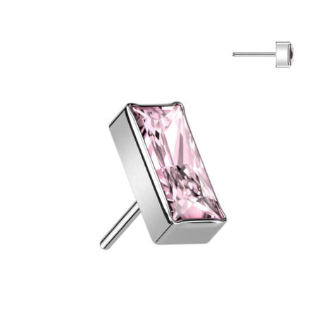 Implant Grade Titanium Threadless Push In Top with Rectangle CZ - Image 8