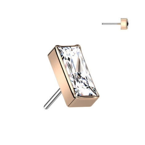Implant Grade Titanium Threadless Push In Top with Rectangle CZ - Image 2