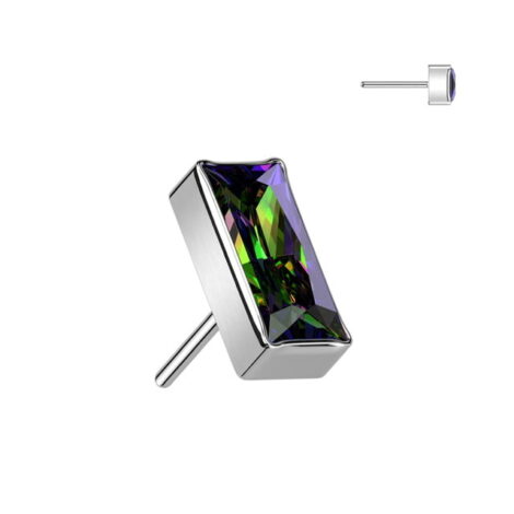 Implant Grade Titanium Threadless Push In Top with Rectangle CZ - Image 4