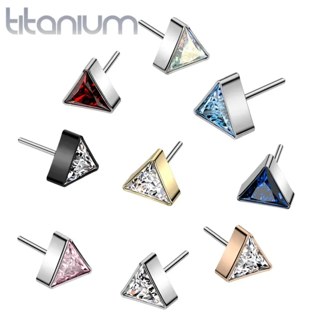 Implant Grade Titanium Threadless Push In Top with Triangle CZ