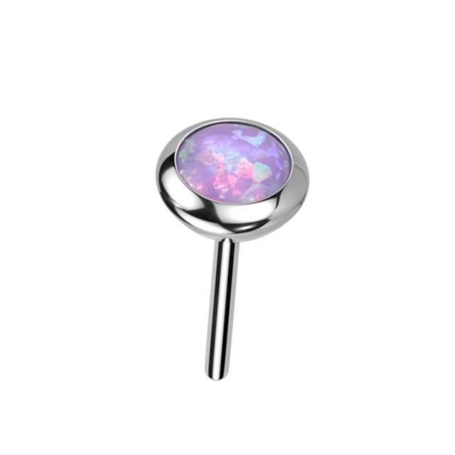 316L Surgical Steel Threadless Opal Push-In Pin Top