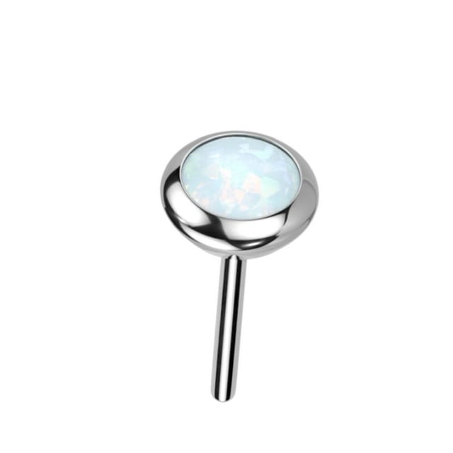 316L Surgical Steel Threadless Opal Push-In Pin Top