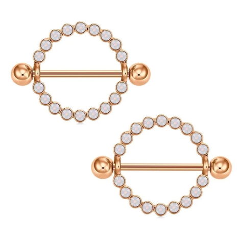 Nipple Barbell Pairs with White Opalite Set Shield - Image 3