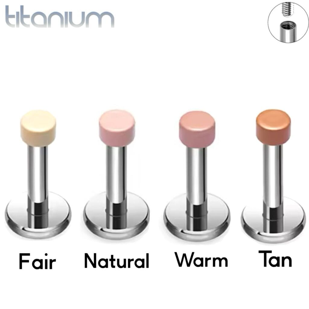 ASTM Titanium Hider Labret Studs with Micro 2mm Threaded Tops