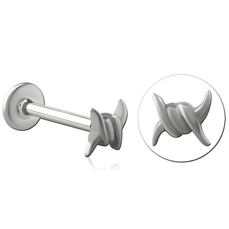 100% 316L Surgical Steel Threaded Labret with Twisted Wire Top