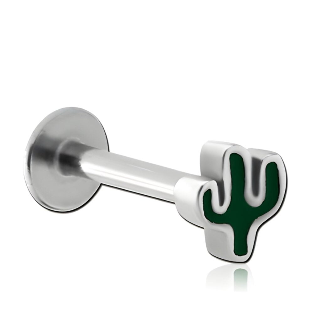 100% 316L Surgical Steel Labret with Micro Cactus Top