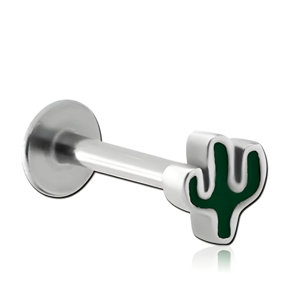 100% 316L Surgical Steel Labret with Micro Cactus Top