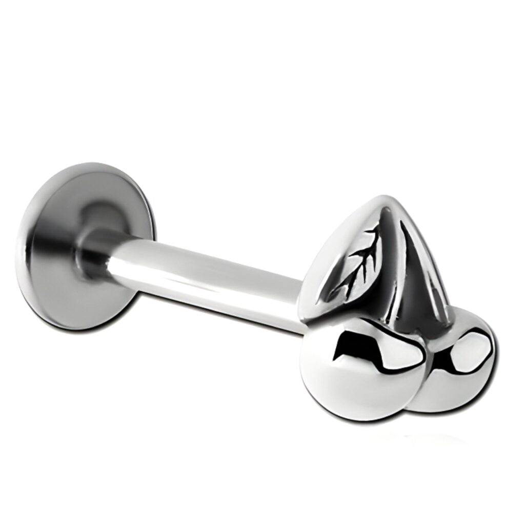 100% 316L Surgical Steel Labret with Micro Cherry Top