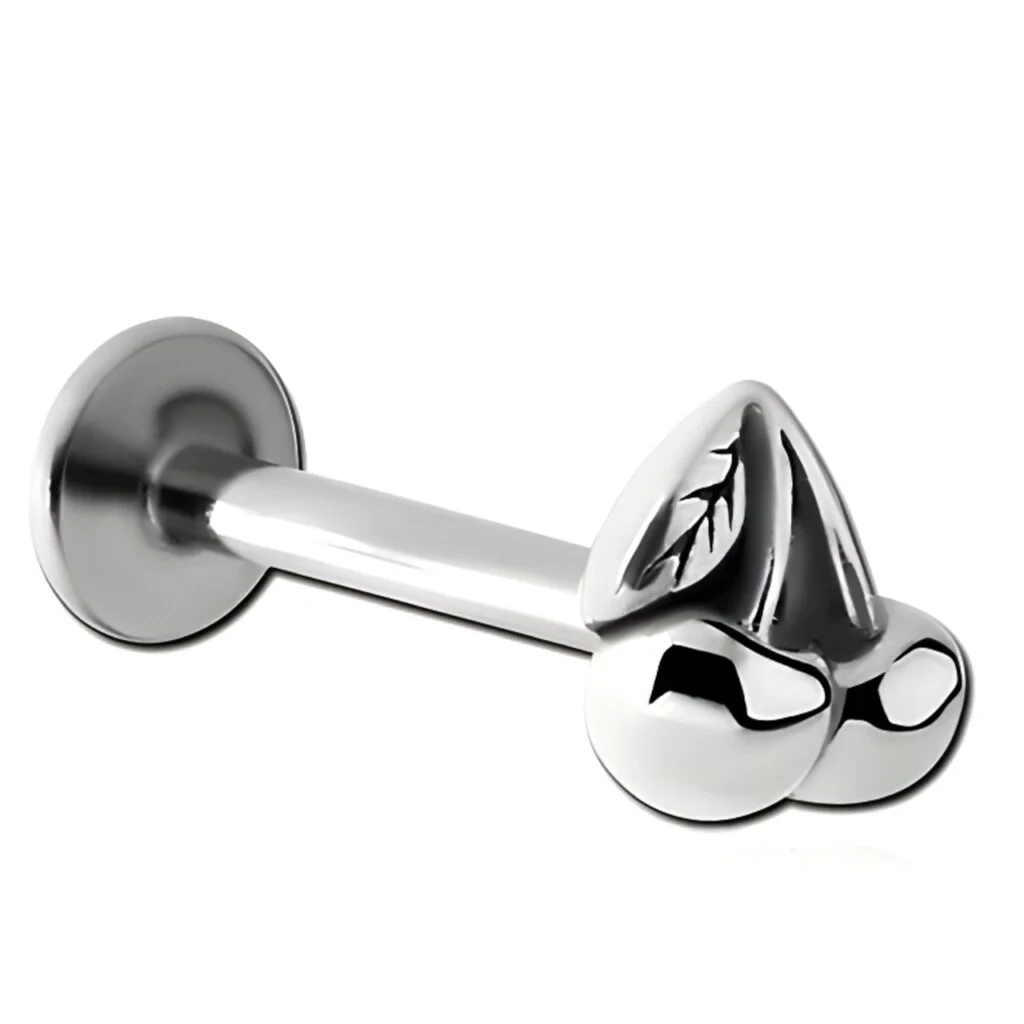 100% 316L Surgical Steel Labret with Micro Cherry Top