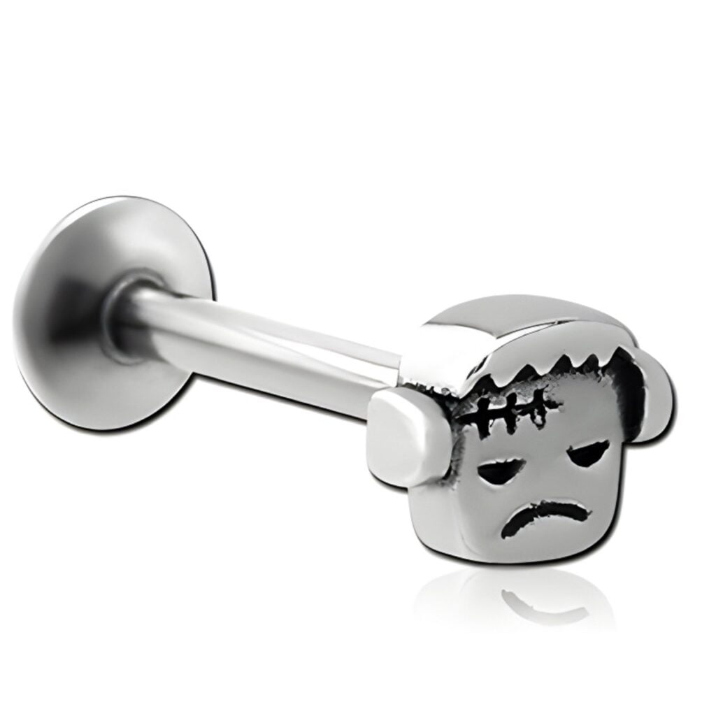 100% 316L Surgical Threaded Labret with Frowny Frankie Top