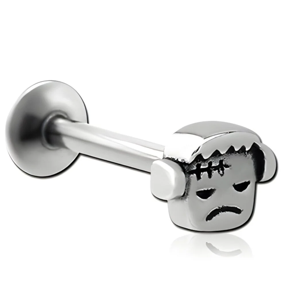 100% 316L Surgical Threaded Labret with Frowny Frankie Top