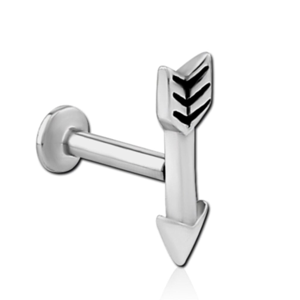 100% 316L Surgical Steel Threaded Labret with Arrow Top