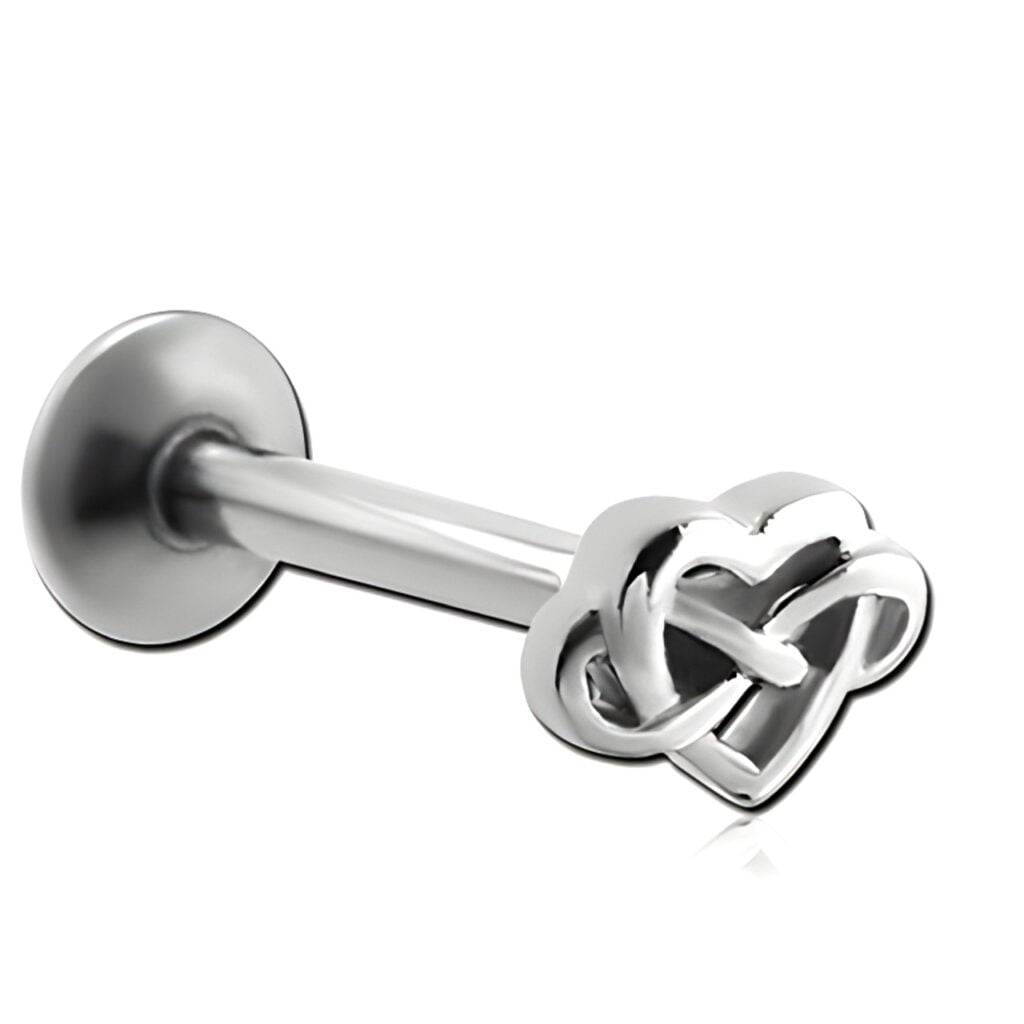 100% 316L Surgical Steel Labret with Micro Infinity Heart Top