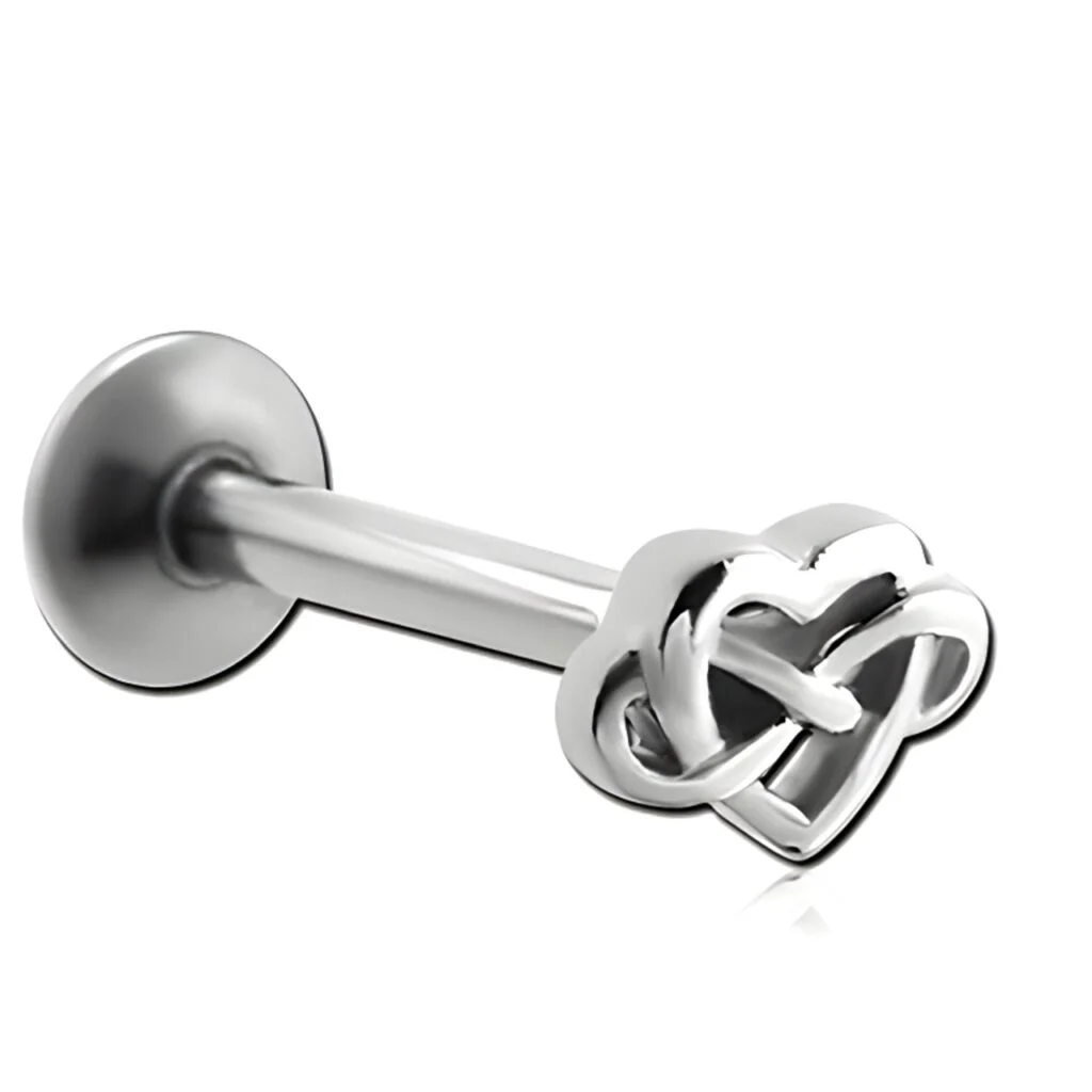 100% 316L Surgical Steel Labret with Micro Infinity Heart Top