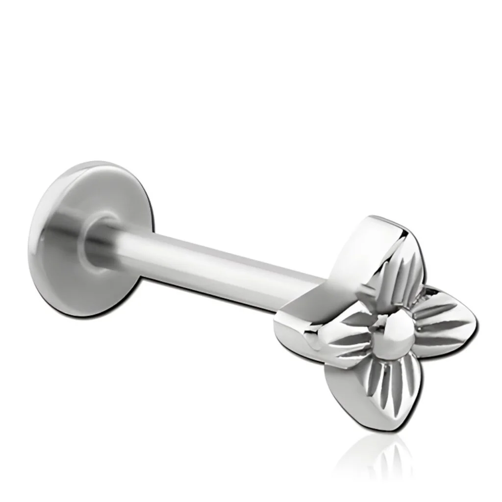 100% 316L Surgical Steel Labret with Micro Flower Labret