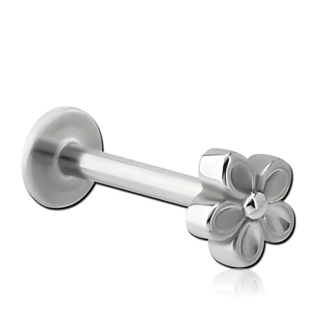100% 316L Surgical Steel Labret with Micro Daisy Flower Top