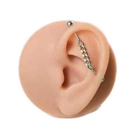 16G Chain Linked Barbells Cartilage, Lobe, Industrial Jewellery - Image 3