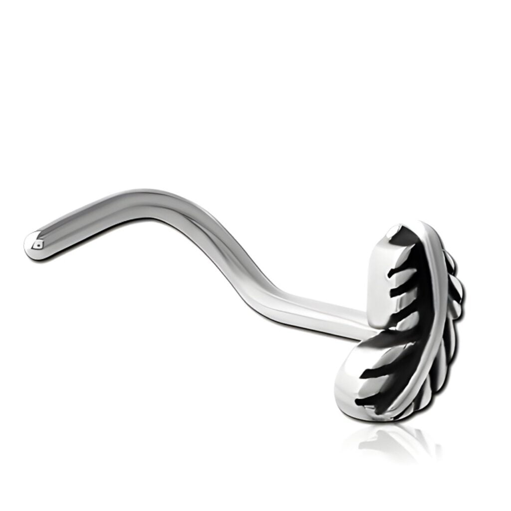 316L Surgical Steel Nose Screw with Leaf Top