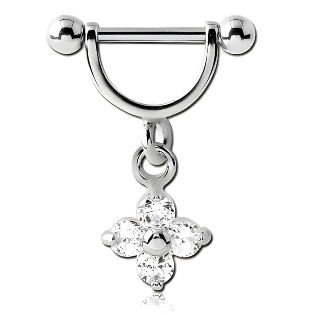 316L Surgical Steel HCH Intimate Shield with Flower Charm